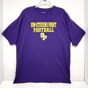 University of Wisconsin Stevens Point Pointers UWSP Football T Shirt Purple 2XL